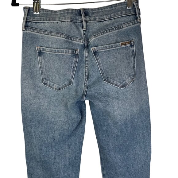 Sculpt OP Straight Leg High-Rise Denim Jeans Rhinestone Button Closure - Picture 9 of 12